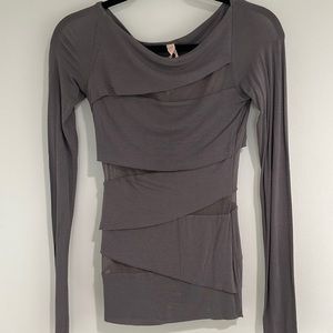 Bailey 44 Grey Mummy Bandage Long Sleeve Top
